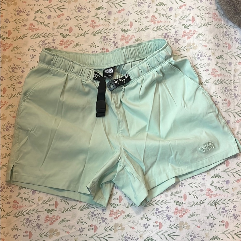 The North Face Green Athletic Shorts with Elastic Waistband